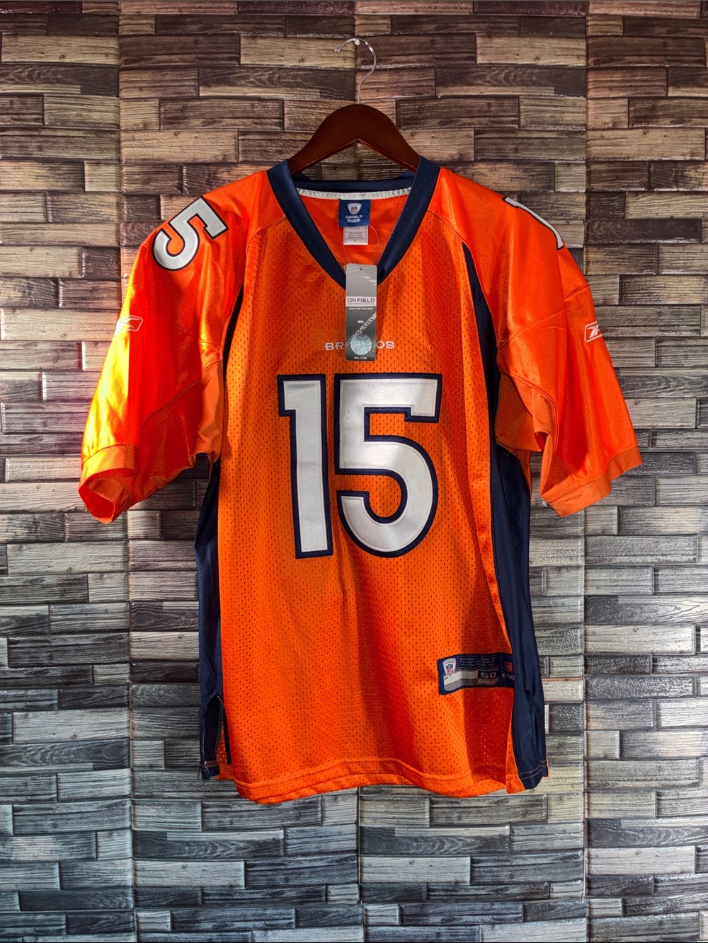 NWT Reebok Men’s Broncos Orange and Navy #15 Tebow Football Jersey XL